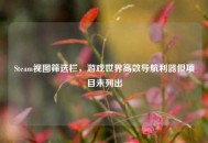 Steam视图筛选栏，游戏世界高效导航利器但项目未列出