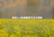 索尼CF 30电脑截屏方法大揭秘