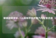 解锁极致体验，LOL高帧率软件魅力与配置选择