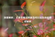 深度解析，王者荣耀没网是否可以玩及游戏网络需求