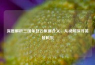 深度解析三国杀赵云原画含义，从视频探寻英雄风采