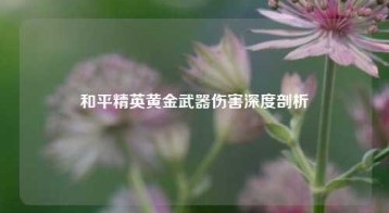 和平精英黄金武器伤害深度剖析