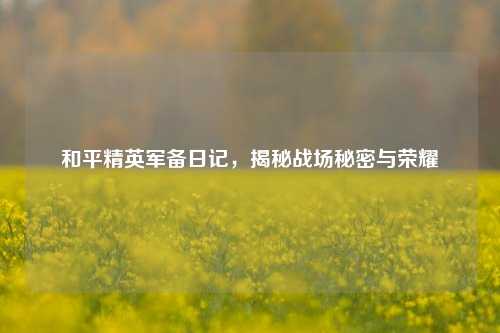 和平精英军备日记，揭秘战场秘密与荣耀