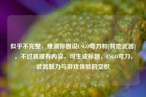 似乎不完整，推测你想说CSGO弯刀和[其他武器]，不过就现有内容，可生成标题，CSGO弯刀，武器魅力与游戏体验的交织
