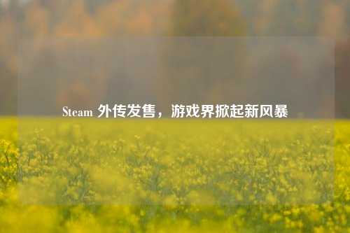 Steam 外传发售,游戏界掀起新风暴