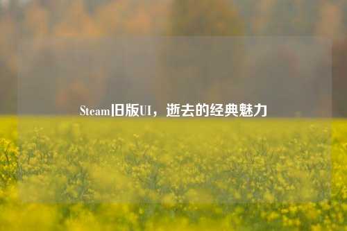 Steam旧版UI,逝去的经典魅力