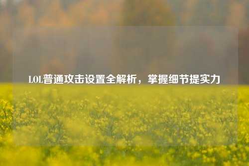LOL普通攻击设置全解析,掌握细节提实力