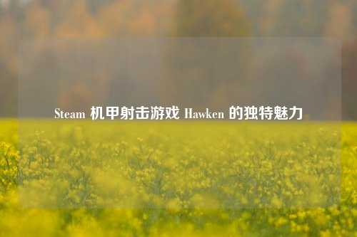 Steam 机甲射击游戏 Hawken 的独特魅力