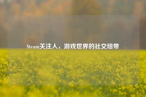 Steam关注人，游戏世界的社交纽带
