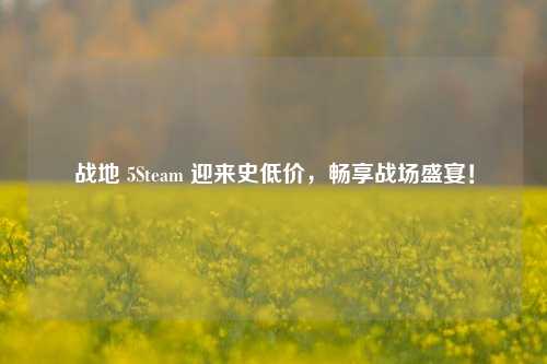 战地 5Steam 迎来史低价，畅享战场盛宴！