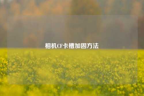 相机CF卡槽加固方法