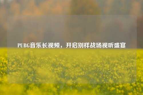 PUBG音乐长视频，开启别样战场视听盛宴