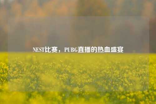 NEST比赛,PUBG直播的热血盛宴