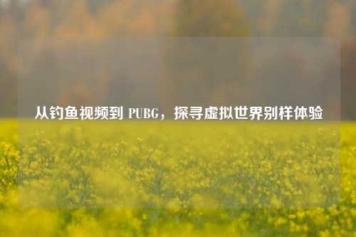 从钓鱼视频到 PUBG,探寻虚拟世界别样体验