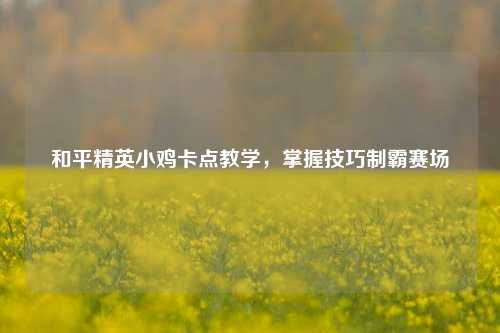和平精英小鸡卡点教学，掌握技巧制霸赛场