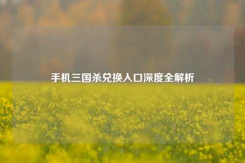 手机三国杀兑换入口深度全解析