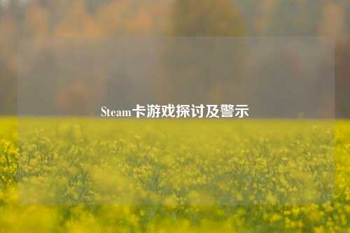Steam卡游戏探讨及警示